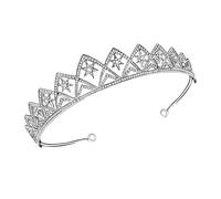 VALICLUD Rhinestone Wedding Crown Headdress Bridal Bride Hairband Hollow Star Design for Women Bridesmaids Proms Parties