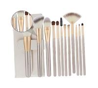 VALICLUD Rice White Makeup Brush Kit with Powder Eye Blush Brushes for Professional Salon and Home Use Dense Bristles for Even Application No Shedding Includes Brow Combs