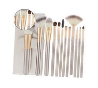 VALICLUD Rice White Makeup Brush Set with Eyebrow Eyelash and Cosmetic Brushes for Professional Salon and Home Use Premium Synthetic Fibers for Blending Contouring Highlighting and