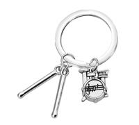 VALICLUD Rock Drum Keychain Car Key Holder Musical Keyring Drum Key Ring Couple Key Chain Student Graduation Keychain Player Band Cute Key Chains stick Metal Silver