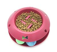 VALICLUD Rolling Ball Cat Slow Feeder Bowl with Interactive, Slow Feed Pet Bowl for Healthy Eating, Non-toxic Material, Suitable for Cats and Small Pets Random Color