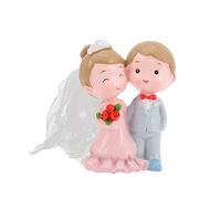 VALICLUD Romantic Resin Wedding Couple Figurines Cake Ornaments Compact Bride and Groom Statue Decor for Desktop Shelf Party Lovely Sweet Resin Material for Forever Love Celebration