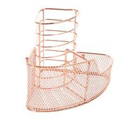VALICLUD Rose Gold Wrought Iron Makeup Brush Cup and Skincare Organizer Desktop Cosmetic Holder with Pen Storage for Office and Vanity Table