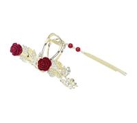 VALICLUD Rose Tassel Hair Claw Clip for Women Pearl Hair Clip for Elegant Ponytail