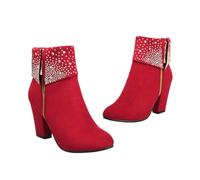 VALICLUD Round Toe Boots Women High Heel Fashion Boots for Women Wedding Short Booties
