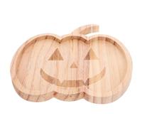 VALICLUD Rustic Wooden Snack Tray Pumpkin Shape Lightweight Wear Resistant Halloween Fruit Plate Serving Platter for Appetizers and Desserts