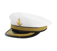 VALICLUD Sailor Hat White Captain Hat for Men Women Party Boating Accessory Fashionable