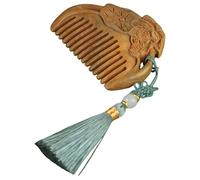 VALICLUD Sandalwood Hair Comb Mini Portable for Women Men Boys and Girls Carving Lotus Flower Design for Daily Use