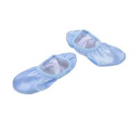 VALICLUD Satin Ballet Shoes with Ribbon Soft Sole Dance Flats for Skill Development Foot-Friendly and Cushioned Ballet Slippers for Exams and Recitals Comfortable Training Dancewear Sky Blue