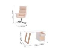 VALICLUD Scale Mini Dollhouse Office Furniture Set Portable Mini Desk and Chair for DIY Decoration Compact Lightweight Model for Dollhouse Study and Creative Scene Arrangement