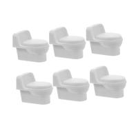 VALICLUD Scale Tiny Bathroom Furniture for Pretend Play Lightweight Portable Mini Toilet for Playhouse Accessories and Scene Models