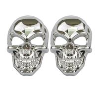 VALICLUD Scary Skull Mask in Silver Plastic 2pcs Halloween Full Face Plated Skeleton Mask with Precisely Cut Eyes and Nose for Carnival and Dancing Performance