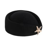 VALICLUD Sea Star Felt Flight Cap for Stewardess Uniform and Air Hostess Cosplay Performance Events