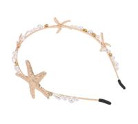 VALICLUD Sea Star Pearl Hairband Alloy Headband Bridal Hair Hoop for Women Wedding Party Accessories