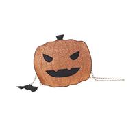 VALICLUD Sequin Chain Pumpkin Bag Halloween Crossbody Pouch for Women Compact Portable Storage with Unique One Shoulder Design for Festive Costume and Everyday Use