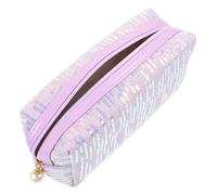VALICLUD Sequin Makeup Bag Large Capacity Cosmetic Organizer Pouch for Travel Toiletries Stylish Glitter Toiletry Bag for Women and Girls Purple