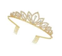 VALICLUD Shiny Rhinestone Bridal Crown Hair Accessory Heart-shaped Leaf Design, Delicate Queen Tiara Headwear for Weddings, Birthday Parties, and Bridal Hair Styling