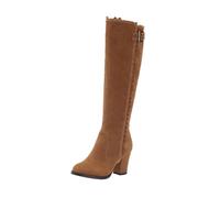 VALICLUD Side Zipper High-heeled Boots for Women Autumn Winter Stylish High Tube Knight Boots Skin-friendly Warm Material Lengthening Foot Line Comfortable Soft Fit Chic Lightweight Design