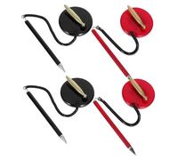 VALICLUD Signing Pen Set 4Pcs with Plastic Round Base Holder, Black and Red Ballpoint Pens for Office Reception and Guest Book Signing