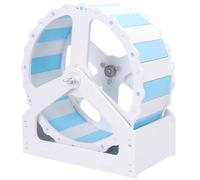 VALICLUD Silent Hamster Wheel Low Noise Running Exercise Wheel for Small Hamsters and Chinchillas Blue White Frame, Compact Rat and Hedgehog Cage Accessory