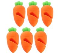 VALICLUD Silicone Carrot Spill Stoppers Pot Lid Lifters Set 6pcs Prevent Overflow Kitchen Accessories with Comfortable Hand Feeling and Chic Design