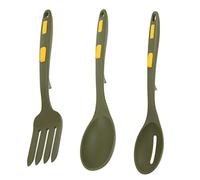 VALICLUD Silicone Cooking Spoon and Pasta Fork Set Nonstick Safe Utensils with Ergonomic Long Handles Heat Resistant Kitchen Utensils for Everyday Cooking and Meat Fork Use