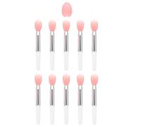VALICLUD Silicone Lip Mask Brush Set 10pcs Semi- Red Head + Semi- Red Case, Cosmetic Lip Scrub Applicator Tool and Makeup Application