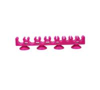VALICLUD Silicone Makeup Brush Holder Suction Cups Portable Cosmetic Brush Storage Rack for Wall Mounting Space-saving Beauty Tool Organizer in Rose Red
