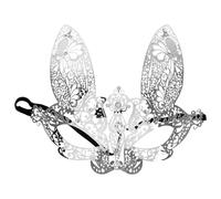VALICLUD Silver Alloy Rabbit for Women Half Face Design with Gentle Touching Feature Suitable for Masquerade Balls and New Years Eve Party Props