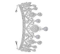 VALICLUD Silver Heart-Shaped Stone Tiara Bridal Crown with Alloy for Wedding Hair Accessories Women’S Headband Hair Jewelry