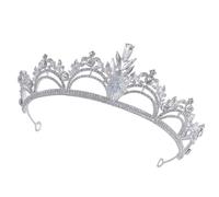 VALICLUD Silver Rhinestone Classic Princess Style Wedding Tiara Headband for Women High Durability Zinc Alloy Material, Practical Bridal Hair Accessory for Photography and Competitions