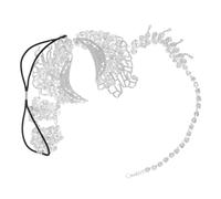 VALICLUD Silver Rhinestone for Women and Elegant Half-face Venetian Costume Accessory with Elastic Strap Fancy Party Mask for Halloween Mardi Gras Carnival Balls
