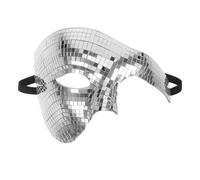 VALICLUD Silver Shimmering Halloween Mirror Disco Mask Breathable Half Face Masquerade Accessory for Men Women Lightweight Reflective Party Costume for Carnival Dance Events and Prom Balls