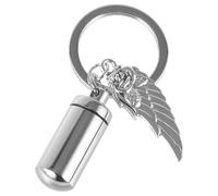 VALICLUD Silver Titanium Steel Pet Urn Key Chain Key Ring, Easy to Attach Memorial Pendant for Pets, Compact Design Suitable for Carrying in Handbags Or Purse