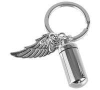 VALICLUD Silver Titanium Steel Pet Urn Keychain Lightweight and Easy to Carry Memorial Pendant Can be Carried in Purse or Handbags for Friends Who Have Lost Their Pets