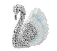 VALICLUD Sky-blue Rhinestone Swan Jewelry Box with Hinged Lid Elegant Ring and Necklace Holder for Women and Collectible Trinket Container Decorative Animal Figurine for Home and Car Decor
