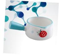 VALICLUD Sky-Blue Strawberry Pattern Milk Pot Mini Sauce Plate with Handle Dipping Sauce Bowls for Home and Catering Heat-Resistant Seasoning Dish for Condiments and Appetizers