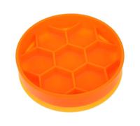 VALICLUD Slow Feeder Dog Bowl Small Orange with Silicone Suction Base Anti-Choke Pet Food Bowl Non-Slip Honeycomb Slow Eating Plate for Puppies and Small Dogs