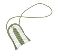 VALICLUD Small Green Cotton Rope Crossbody Phone Bag for Women, Mini Smartphone Shoulder Purse with Card Slots, Travel-Friendly Lightweight Cell Phone Wallet