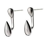 VALICLUD Small Korean Style Drop Dangle Earrings for Women, White Gold Finish Tear Drop Ear Jewelry, Lightweight Two-way Wear Ear Decors Suitable for Daily and Party Use