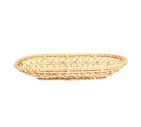VALICLUD Small Rattan Woven Tray Decorative Storage Basket for Towels and Food Serving, Natural Wicker Display Plate Suitable for Home Organization and Photography Props