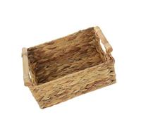 VALICLUD Small Straw Woven Storage Basket for Bathroom and Desktop Decorative Sundries Organizer with Handwoven Structure Compact Household Container for Tidying Small Items