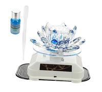 VALICLUD Solar Energy Rotating Crystal Lotus Ornament Car Aromatherapy Decoration for Interior Beauty Durable Safe Materials Adds Fragrance Car Supplies