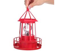 VALICLUD Solar Powered Large Red Rotating Lighthouse LED Garden Light Outdoor Waterproof Resin Iron Landscape Lamp for Patio Lawn Decoration