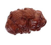 VALICLUD Solid Wood Carving Toad Figurine Desktop Craft Decor for Home Office Detailed Wooden Toad Statue with Practical Design Unique Feng Shui Ornament