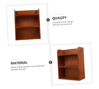 VALICLUD Solid Wood Mini Desktop Storage Rack Multi Layer Sundries Organizer Cabinet Space Saving Japanese Style Holder for Small Items Bonsai Display Office and Home Use