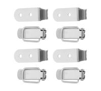 VALICLUD Spring Loaded Stainless Steel Toggle Clasp 4Pcs with Screws, Small Duckbill Door Buckle Clamp for Toolbox and Wooden Chest Lock
