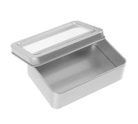 VALICLUD Square Metal Dice Storage Box with Foam Liners, Silver Iron Case