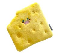 VALICLUD Squeaky Dog Sniff Pad Cheese Shape Plush Pet Foraging Mat 12X11Cm Interactive Snuffle Cushion for Puppy Feeding and Enrichment