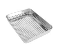 VALICLUD Stainless Steel Baking Tray for Kitchen and Food Roasting, Rust Resistant and Easy to Clean, Japanese Style Deep Oven Tray Suitable for Baking Loaf Pans and Roasting